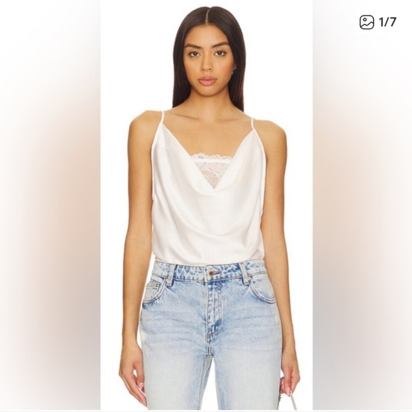 Free People Tops - NWT Free People Double Date Bodysuit In Ivory Combo